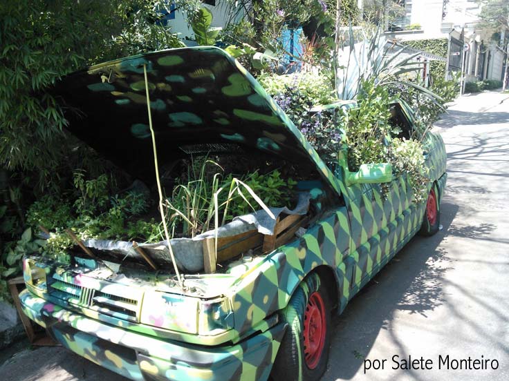 Horta Urbana do Carro Horta urbana feita dentro de um carro abandonado em Perdizes