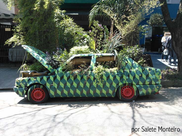 Horta Urbana do Carro Horta urbana feita dentro de um carro abandonado em Perdizes
